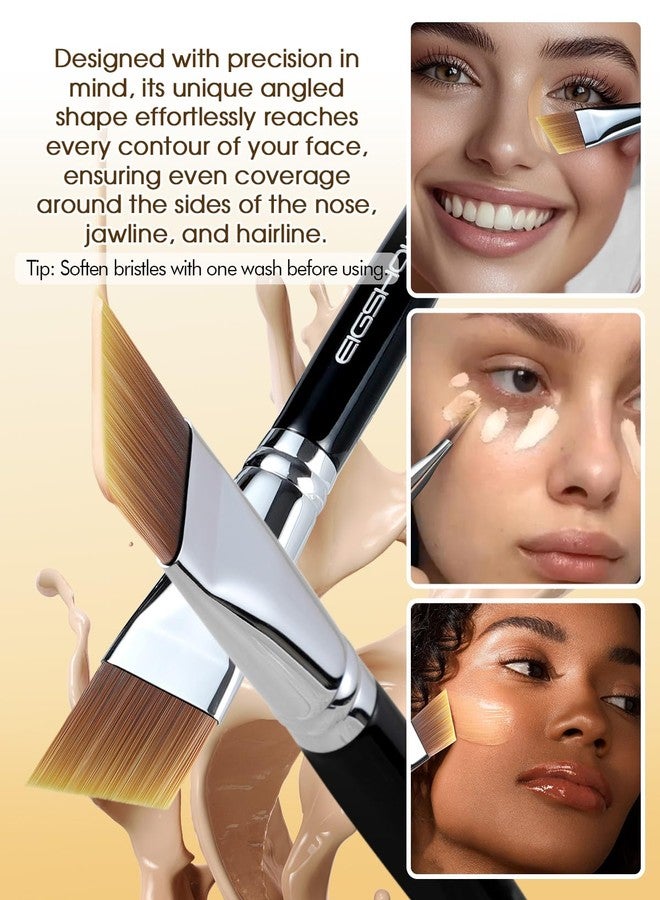 EIGSHOW Angled Flat Foundation Brush, Vegan Synthetic Bristles (E870B) - Image 3