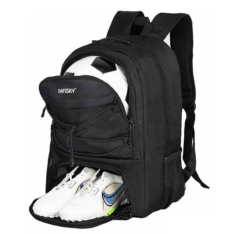 DAFISKY Soccer Backpack, Soccer Bags with Ball Holder & Shoes Compartment, Water Resistant Backpack for Basketball Volleyball Football - Image 1
