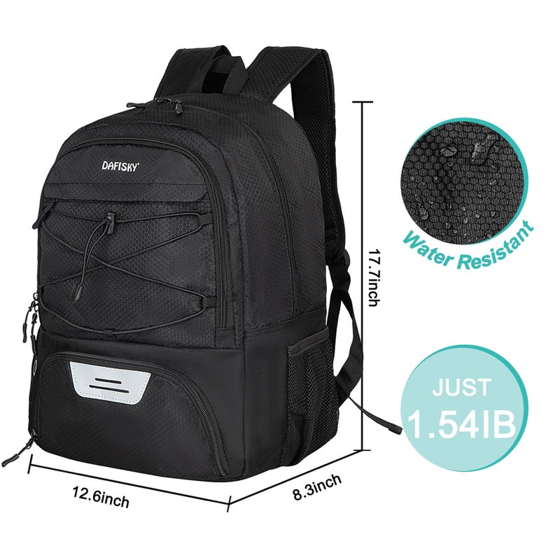 DAFISKY Soccer Backpack, Soccer Bags with Ball Holder & Shoes Compartment, Water Resistant Backpack for Basketball Volleyball Football - Image 2