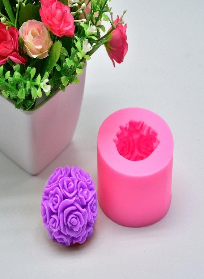 SMELLO - Multi Purpose Silicon Mold - Roses Ball Shape for Handmade Decorating for Candle & Soaps Making - Image 3