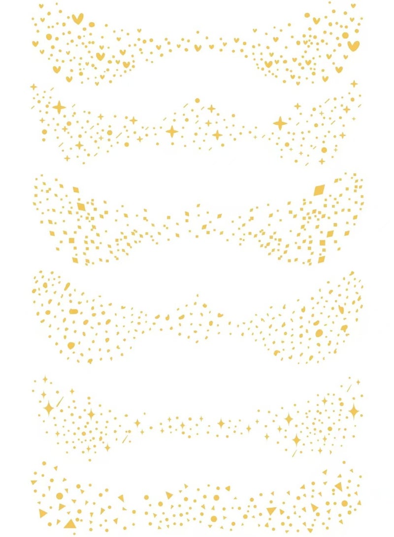 6Pcs Face Sticker, Freckles Tattoo, Glitter Freckles Face Tattoo, Freckles Temporary Tattoos Glitter Freckles Sparkle Makeup Patches-Gold-Face Glitter Speckles Patches - Image 4