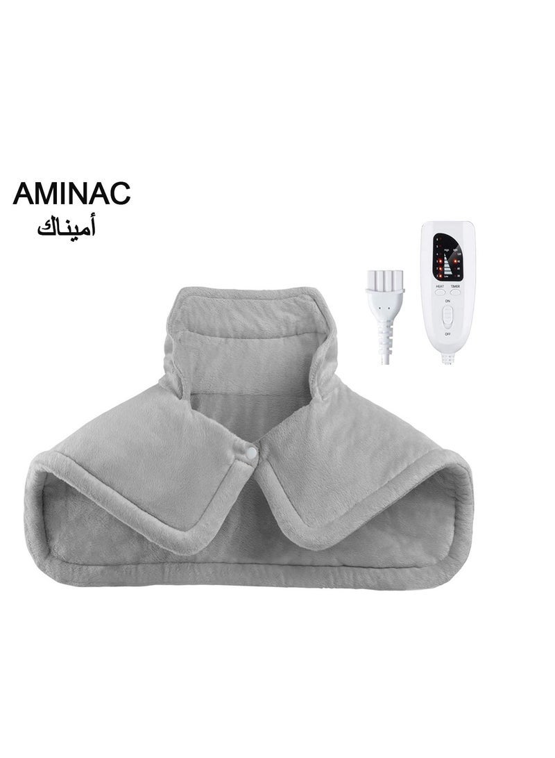 AMINAC Heating Pad for Pain Relief, Electric Heat Pad for Back Neck and Shoulders, 58x42cm, Soft Material, Auto Shut Off, 6 Temperature Levels, 4 Timer Settings, Hand and Machine Washable, Gifts - Image 1