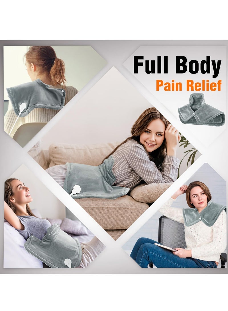 AMINAC Heating Pad for Pain Relief, Electric Heat Pad for Back Neck and Shoulders, 58x42cm, Soft Material, Auto Shut Off, 6 Temperature Levels, 4 Timer Settings, Hand and Machine Washable, Gifts - Image 5