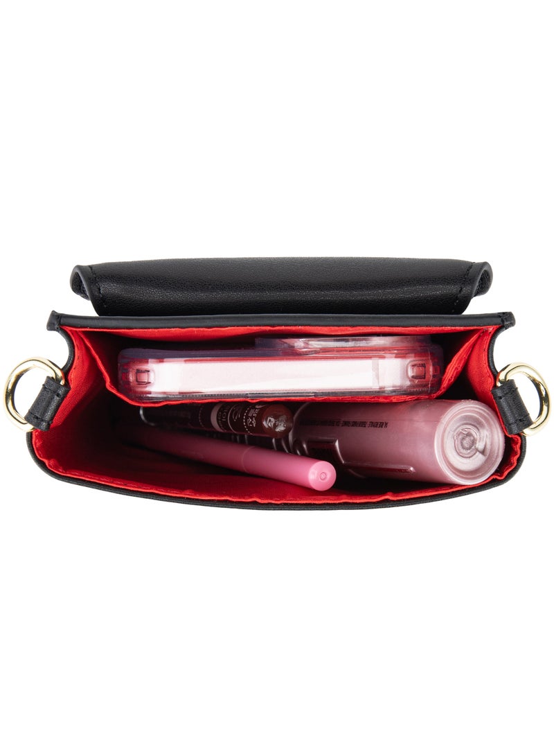 HOLBORN CLASSIC Anna Travel Pouch With Phone Compartment For Women - Black, Leather Phone Pouch Bags, Crossbody Phone Bag, Genuine Leather - Image 4