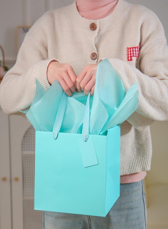 IN-JOOYAA 10 Pcs Small Gift Bags with Tissue Paper Square Gift Bags 6x6x6 Inches with Handles for Gift Giving (White) - Image 5