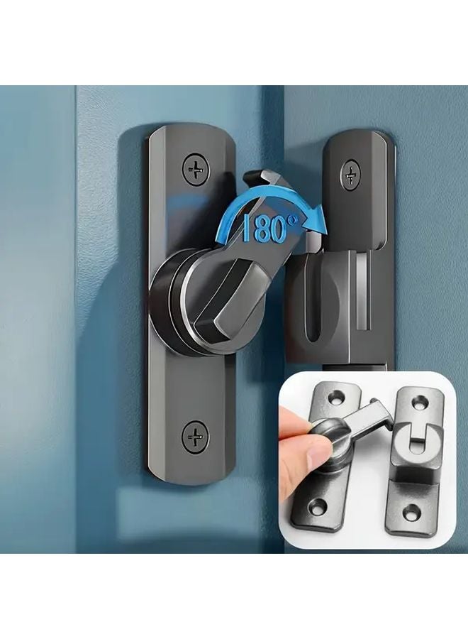 Heavy Duty Security Anti Theft Door Lock Handle Adjustable Sliding 90 180 Silvery - Image 2