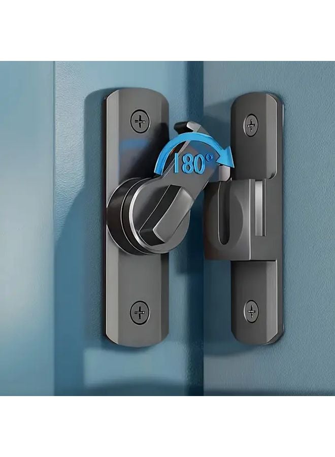 Heavy Duty Security Anti Theft Door Lock Handle Adjustable Sliding 90 180 Silvery - Image 4