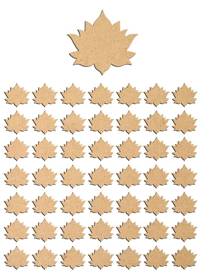 Haoser 3mm Wooden Cutouts for Scrapbooking Arts Crafts DIY Decoration, Pack of 50 Lotus Cutouts for Craft Project (Pine MDF -3 Inch) - Image 1
