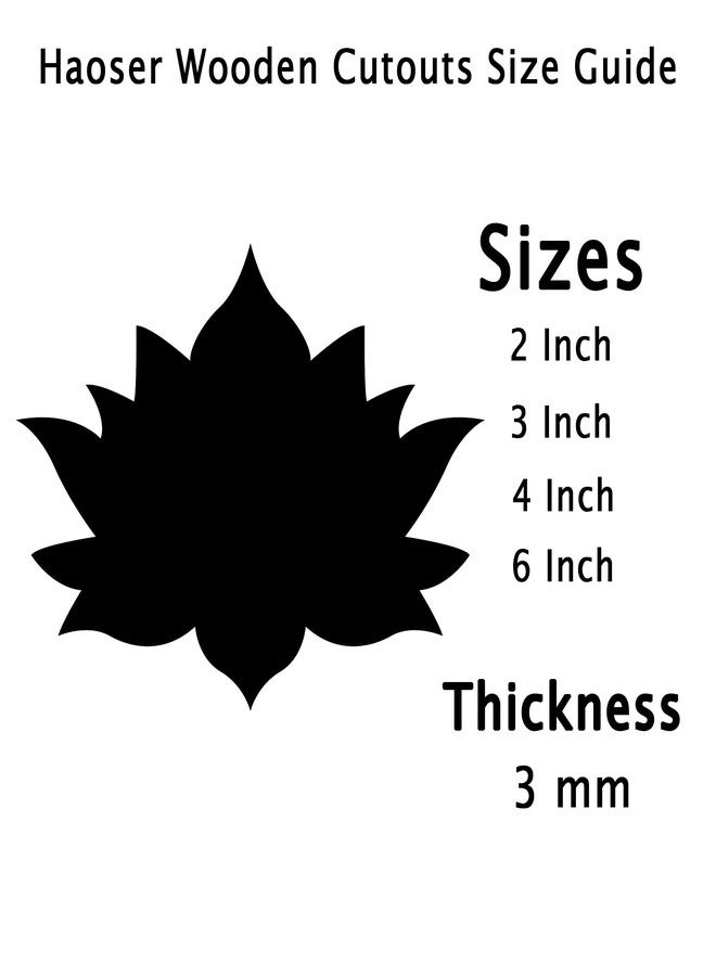 Haoser 3mm Wooden Cutouts for Scrapbooking Arts Crafts DIY Decoration, Pack of 50 Lotus Cutouts for Craft Project (Pine MDF -3 Inch) - Image 3