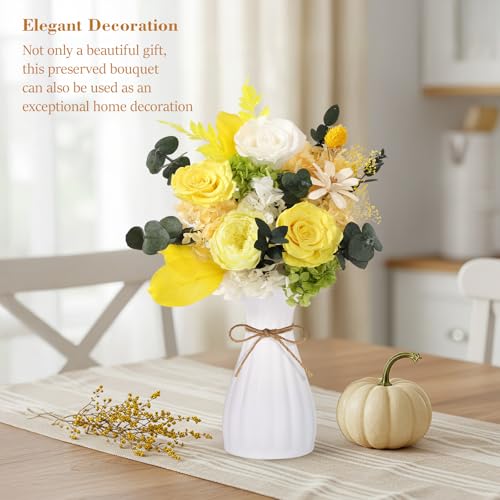 TYL&TYS Flowers for Delivery Prime Preserved Flowers Bouquet That Last 3-5 Years Real Forever Roses Bouquet for Mom Mother Women Wife Anniversary Birthday Valentines Day Gifts for Her(Yellow) - Image 5