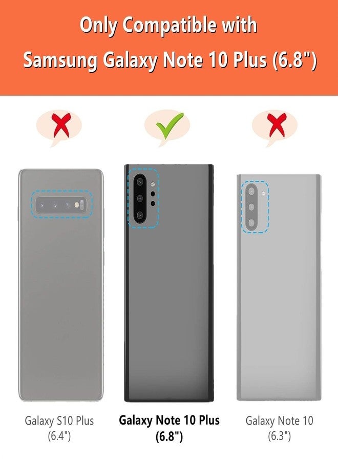 iCoverCase Compatible with Samsung Galaxy Note 10 Plus Case with Card Holder, Note 10+ Wallet Case for Women Men [RFID Blocking] PU Leather Phone Case for Note 10 Plus (Black) - Image 2