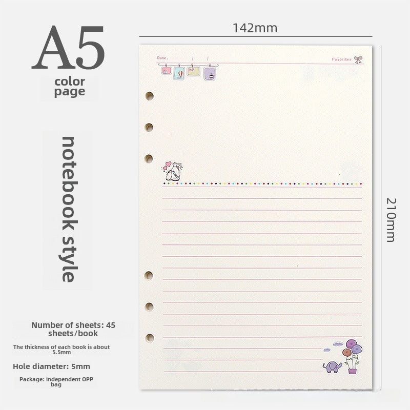 Generic 6-Hole A5/A6 Colorful Blank Dot Grid Planner Refill A5 notes 