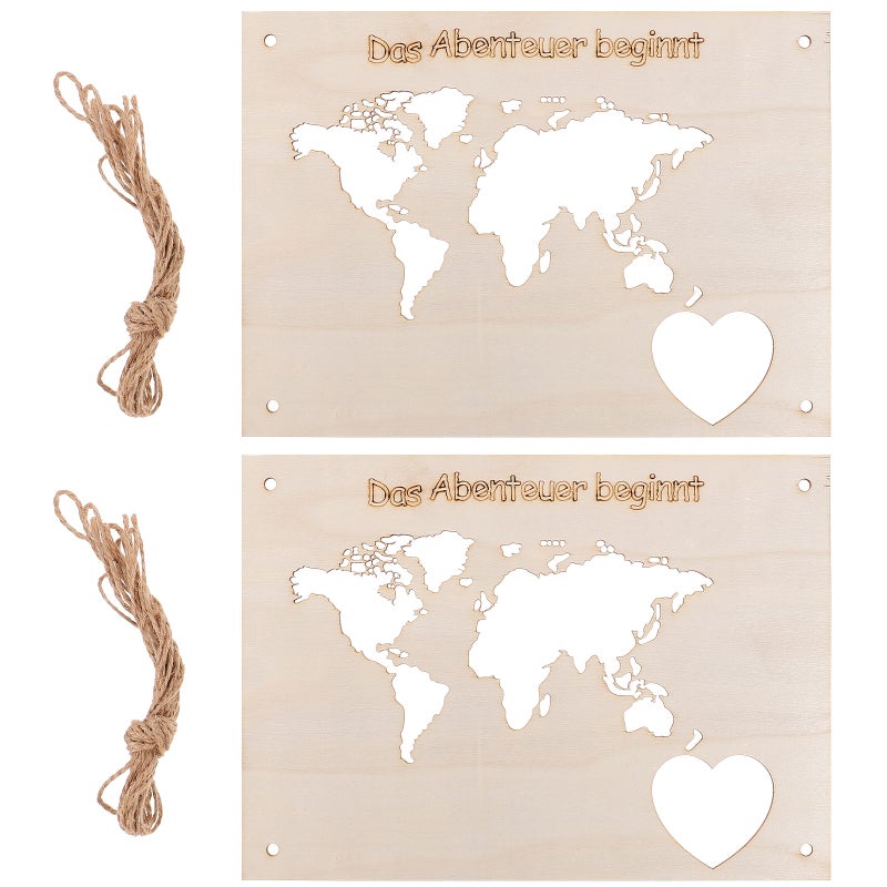 2 Sets of Cutout Craft Wood Board Wood Adornments Unfinished Board - Image 2