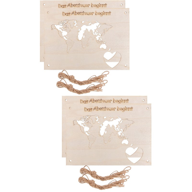 2 Sets of Cutout Craft Wood Board Wood Adornments Unfinished Board - Image 1