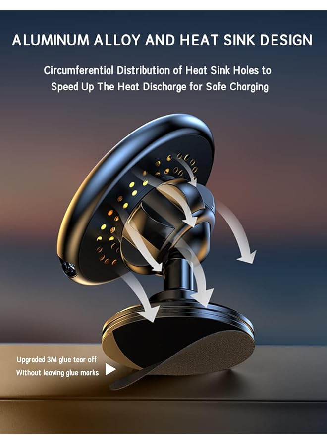 Excefore 15W Wireless Car Charger, Compatible With Magsafe Car Mount, Magnetic/Magnet Fast Charging Car Phone Holder Compatible With Iphone Iphone 14/14 Plus/14 Pro/Pro Max/13/12/12 13 Pro/Pro Max/Mini - Image 2