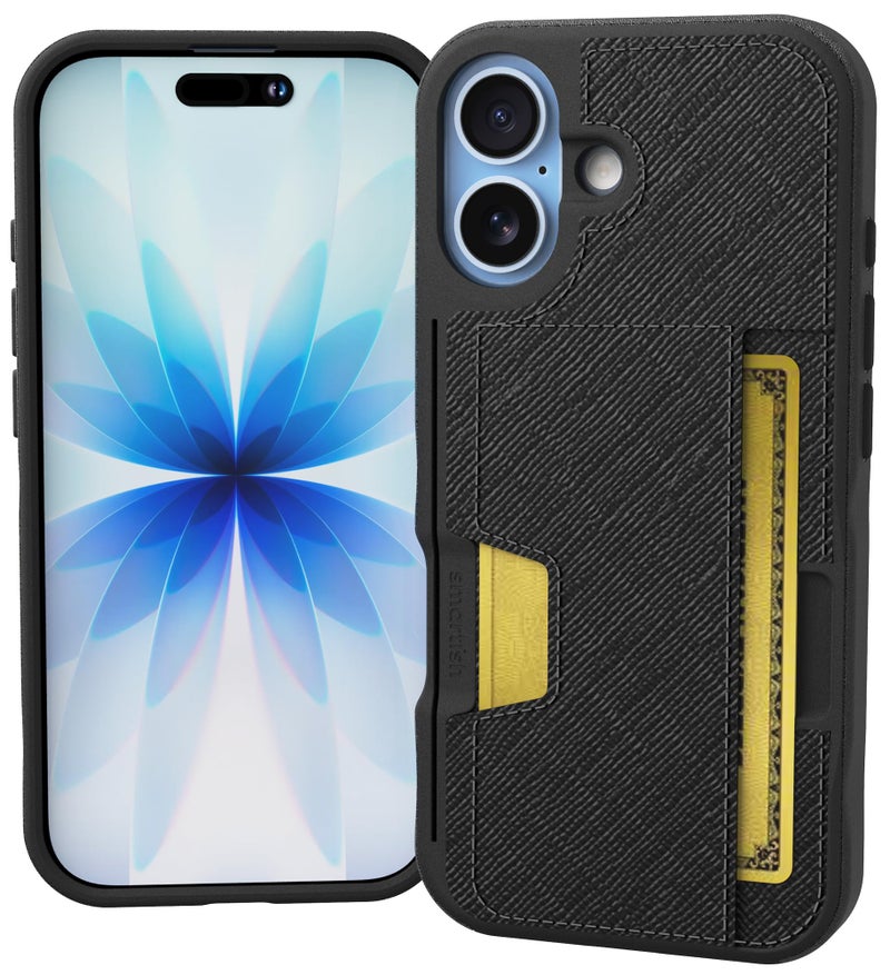 SmartishÂ® iPhone 17 Wallet Case - Wallet Slayer Vol. 2 [Slim + Protective] Credit Card Holder w/Kickstand - Drop Tested Hidden Card Slot Cover for Apple iPhone 17 - Black Tie Affair - Image 1