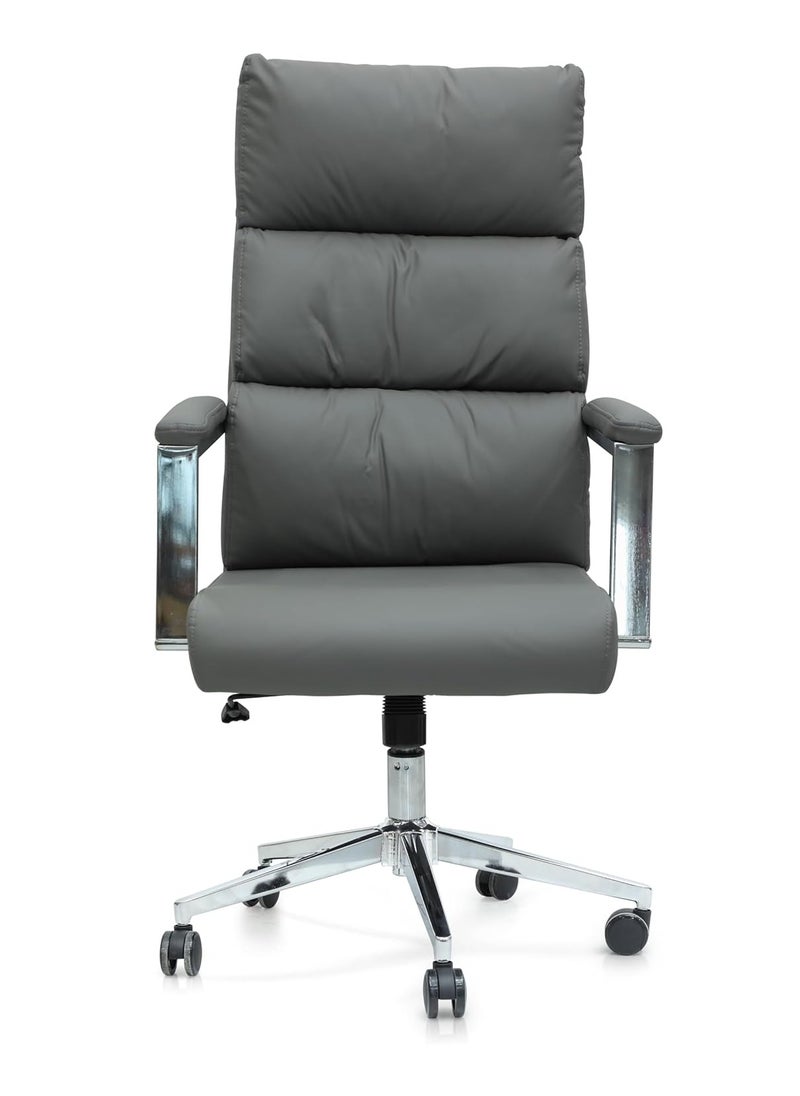 KARNAK Premium Executive Leather Chair Extra Soft Cushions Ergonomic Design Adjustable Height And Armrests Black  - Image 3