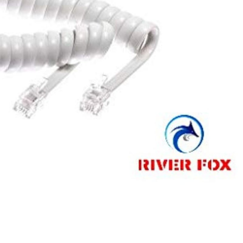 RIVER FOX 6.5ft/2m Telephone Receiver Extension Coil Cable Cord – Durable & Flexible RJ11 Round Handset Phone Extension Cable for All Landline Phones (White) - Image 4
