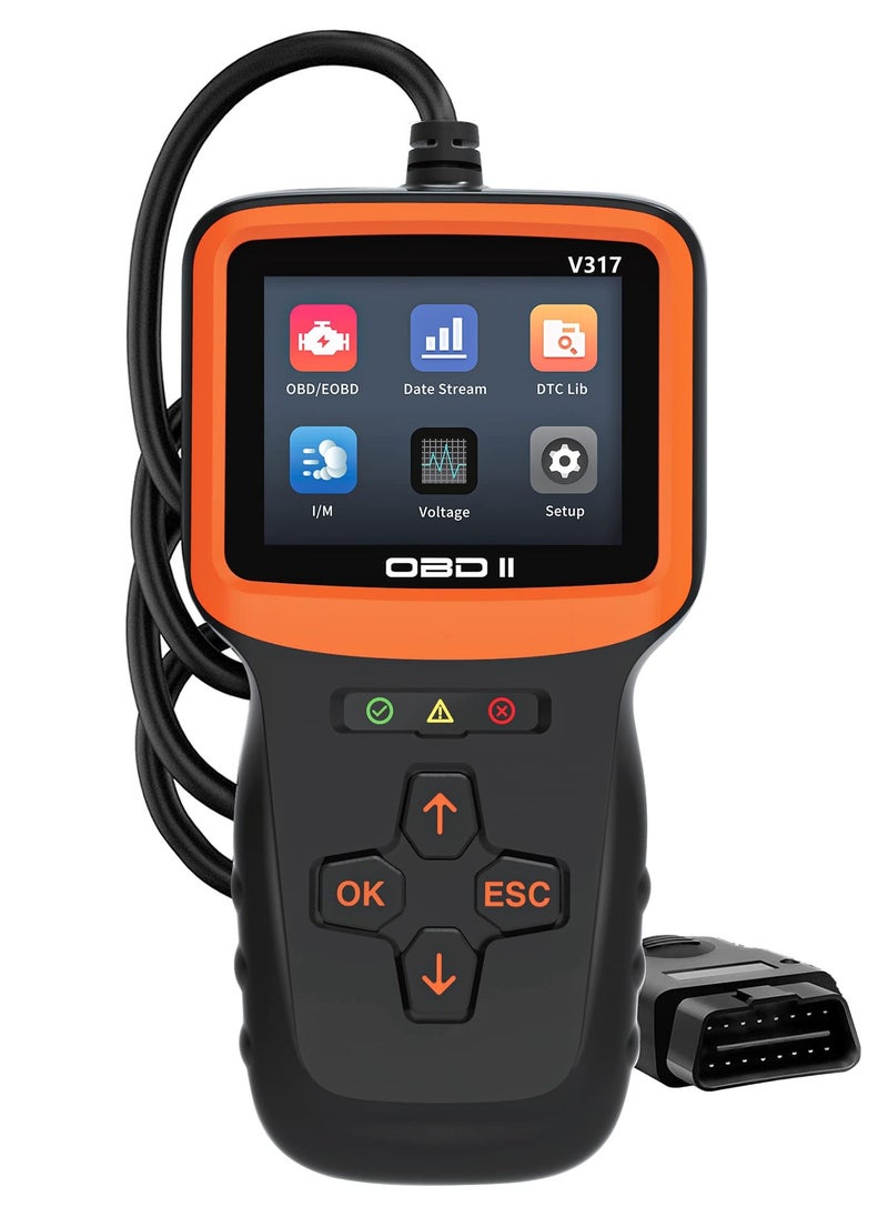 Excefore Car OBD2 Scanner Diagnostic Tool, Car OBDII/EOBD Diagnostic Code Reader Tool, Car Engine Fault Code Readers, with Reset & I/M Readiness, for All Vehicles After 1996  - Image 1