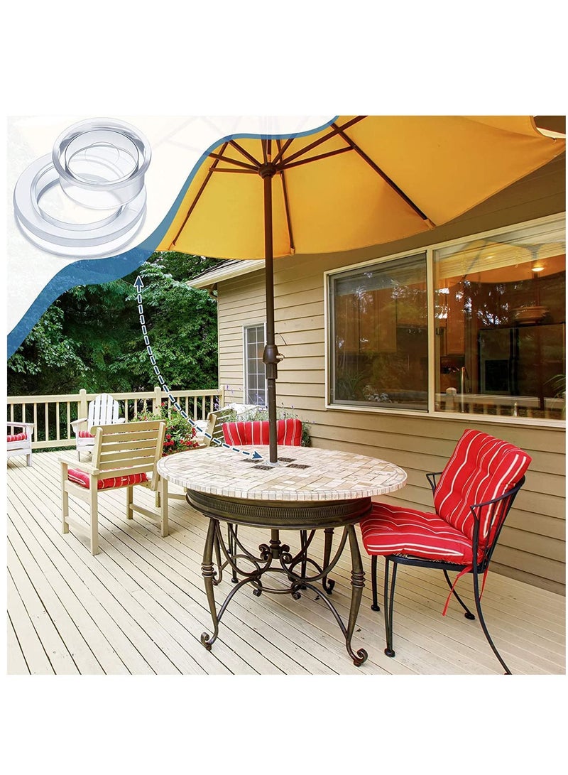Y&D Patio Table Umbrella Hole Ring with Cap Set Silicone Transparent Thicker Plug and for Outdoor Garden Beach (1, Clear)  - Image 2