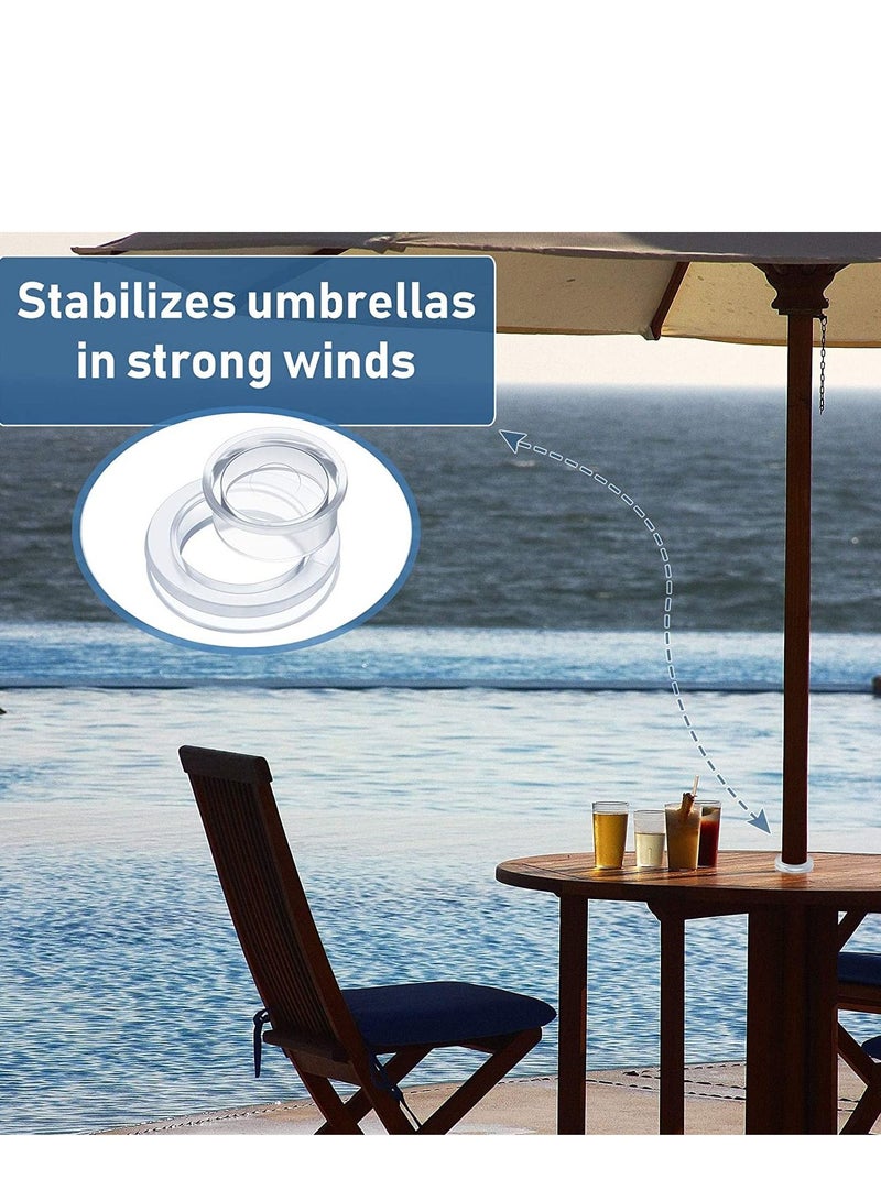 Y&D Patio Table Umbrella Hole Ring with Cap Set Silicone Transparent Thicker Plug and for Outdoor Garden Beach (1, Clear)  - Image 4