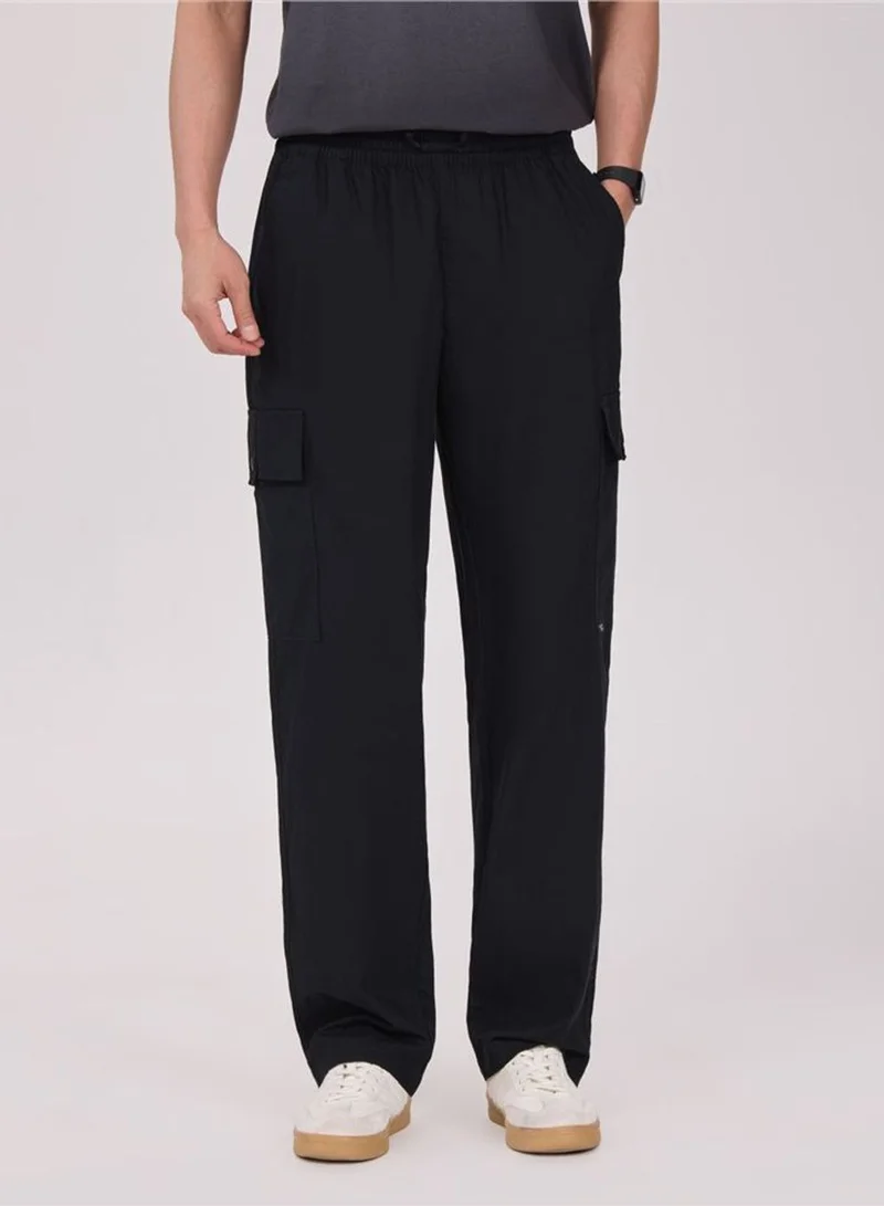 Men Loose Straight Cotton Cargo Khakis
