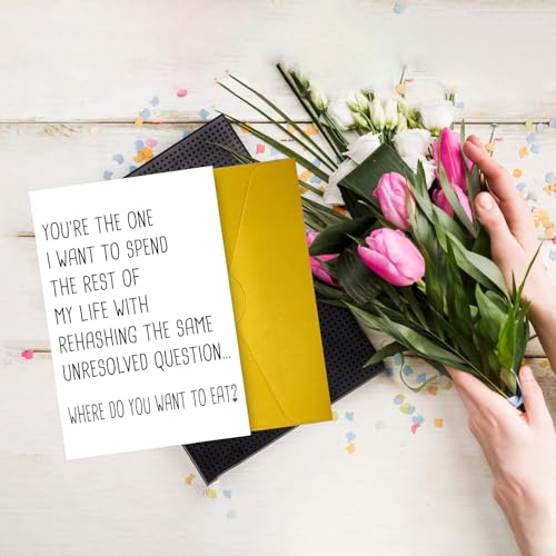 COLINHELIN Funny Anniversary Card Him Her, Humor Anniversary Card Husband Wife, Happy Valentine Day Card Gift Boyfriend Girlfriend, Funny Relationship Card, Cute Anniversary Card Women Men - Image 5