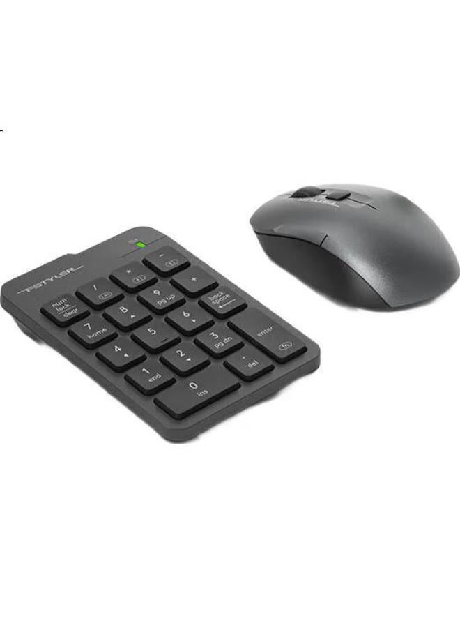 A4Tech Fbk21C 18-Key Wireless/Bluetooth Membrane Keyboard For Financial Accounting Mini Portable Notebook Computer External Independent Charging Flying Era Digital Keypad Iron Grey - Image 2