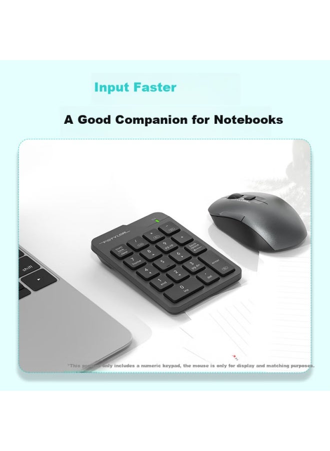 A4tech Fbk21c 18-key Wireless/bluetooth Membrane Keyboard For Financial Accounting Mini Portable Notebook Computer External Independent Charging Flying Era Digital Keypad Iron Grey - Image 3