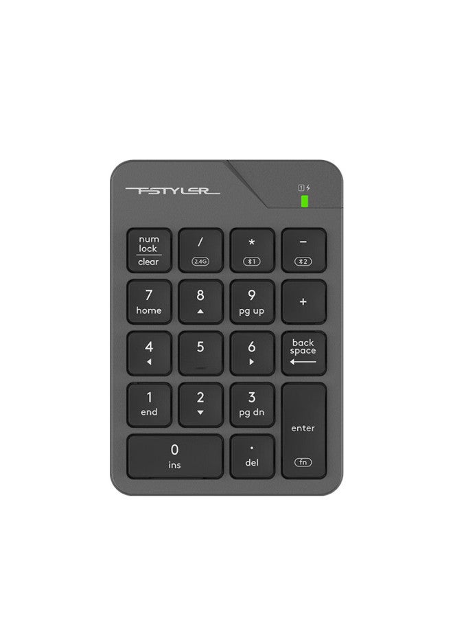 A4tech Fbk21c 18-key Wireless/bluetooth Membrane Keyboard For Financial Accounting Mini Portable Notebook Computer External Independent Charging Flying Era Digital Keypad Iron Grey - Image 5
