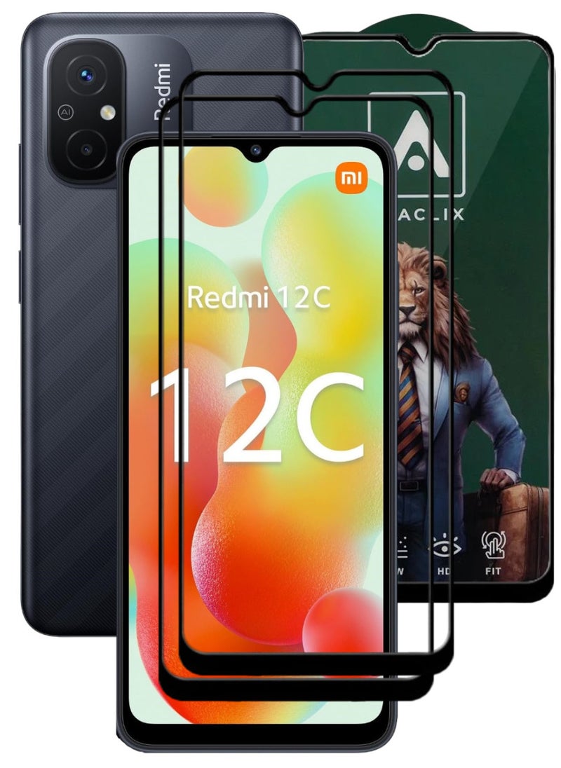 ACLIX 2 Pieces Antistatic ESD Dustproof Premium Quality High Definition Tempered Glass Screen Protector Designed For Xiaomi Redmi 12C - Image 1