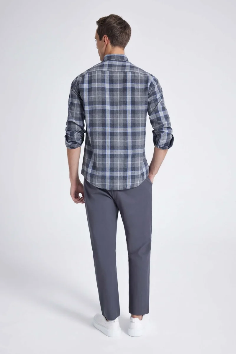 D'S DAMAT D'S Groom Ds Groom Slim Fit Gray Gabardine Shirt