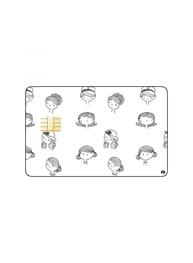 RKN PRINTED BANK CARD STICKER Cute Stylish Girls Drawing - Image 1