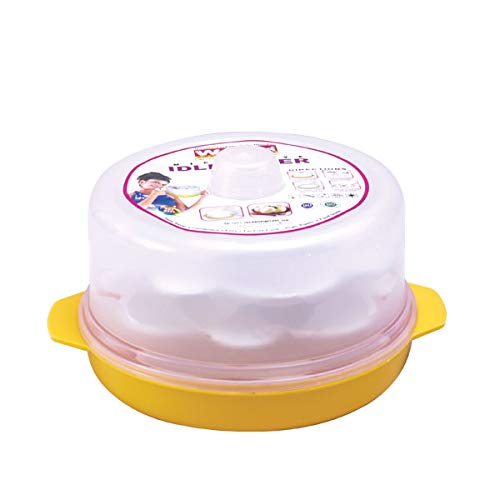 Wonder Homeware Healthy Big Idli Maker Set for Microwave, 12 Mouds, 1 Pc, Yellow Color - Image 1