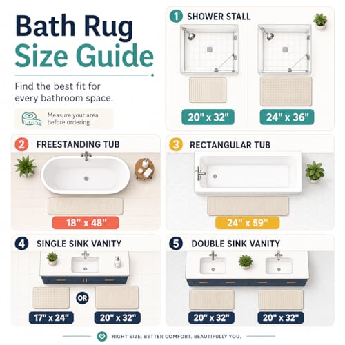 HAIWAOO Bathroom Rugs 17x24,Soft, Absorbent and Non Slip Cute Bath Mat, Machine Washable with Colorful Letter Designs Bath Rug for Bathroom, Tub, Shower or Sink,Home Decor Accessories - Image 2