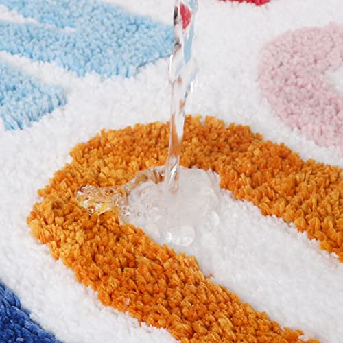 HAIWAOO Bathroom Rugs 17x24,Soft, Absorbent and Non Slip Cute Bath Mat, Machine Washable with Colorful Letter Designs Bath Rug for Bathroom, Tub, Shower or Sink,Home Decor Accessories - Image 4
