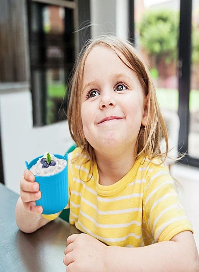 Ranjaner 4Pack Air Fryer Baking Ramekins, Silicone Mould Cups, Easy Release Nonstick Bakeware, Ramekins for Air Fryer, Air Fryer Egg Mould, Large Muffin Cases for Air Fryer(4Color,Size:2.6inch) - Image 5