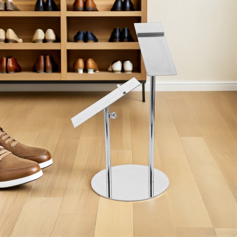 Metal Adjustable Shoe Stand: Stainless Steel Shoe Display Rack For Sneakers And More - High Heels Display Holder For Store And Home Use - Image 5