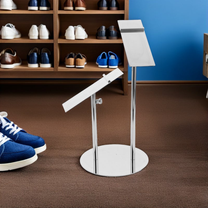 Metal Adjustable Shoe Stand: Stainless Steel Shoe Display Rack For Sneakers And More - High Heels Display Holder For Store And Home Use - Image 4
