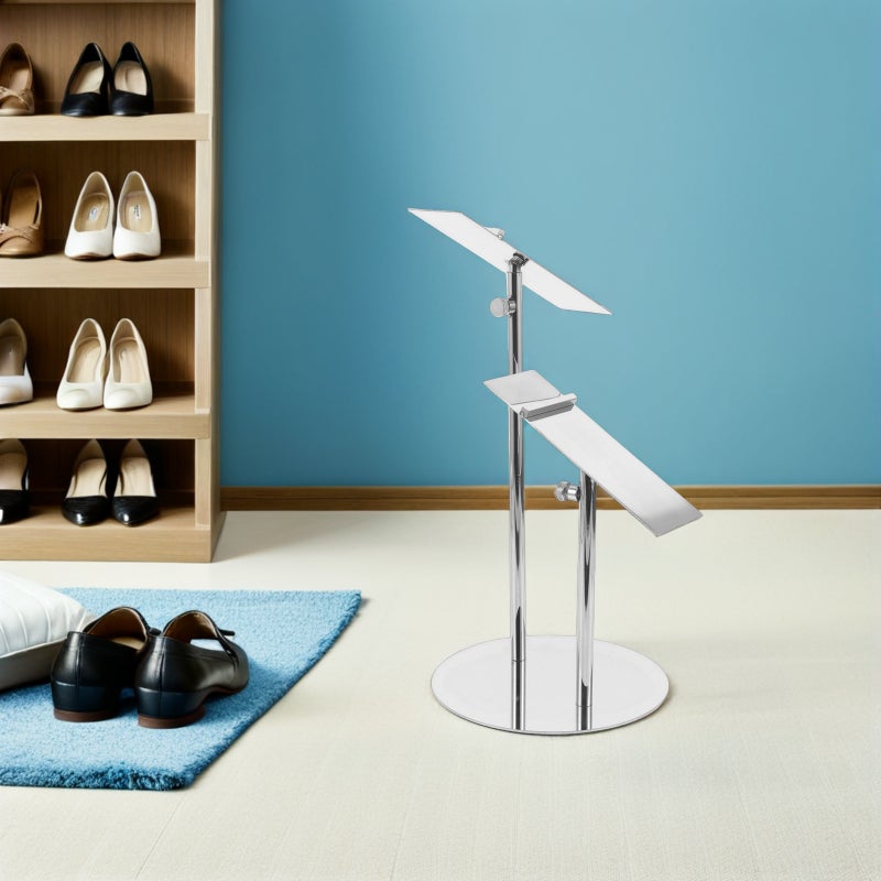 Metal Adjustable Shoe Stand: Stainless Steel Shoe Display Rack For Sneakers And More - High Heels Display Holder For Store And Home Use - Image 3