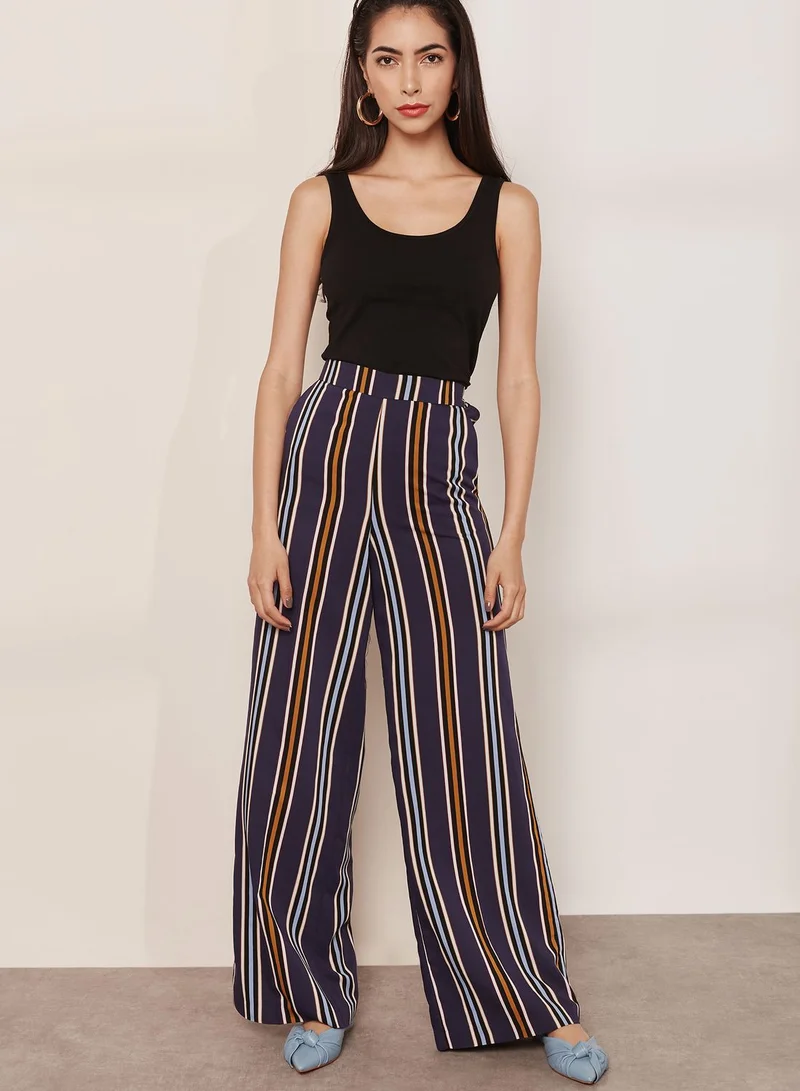 beatrice b Wide Leg Striped Pants