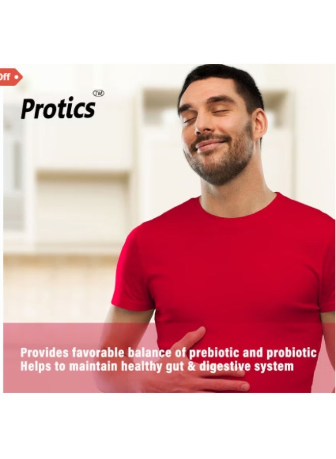 Protics Prebiotics & Probiotics Capsules 30’s – Supports Gut Health, Digestion & Immune Balance - Image 2