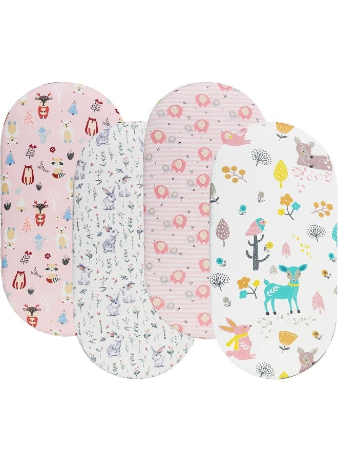 Onacosht Onacosht Bassinet Fitted Sheets 4 Pack for Baby Girl - Image 1