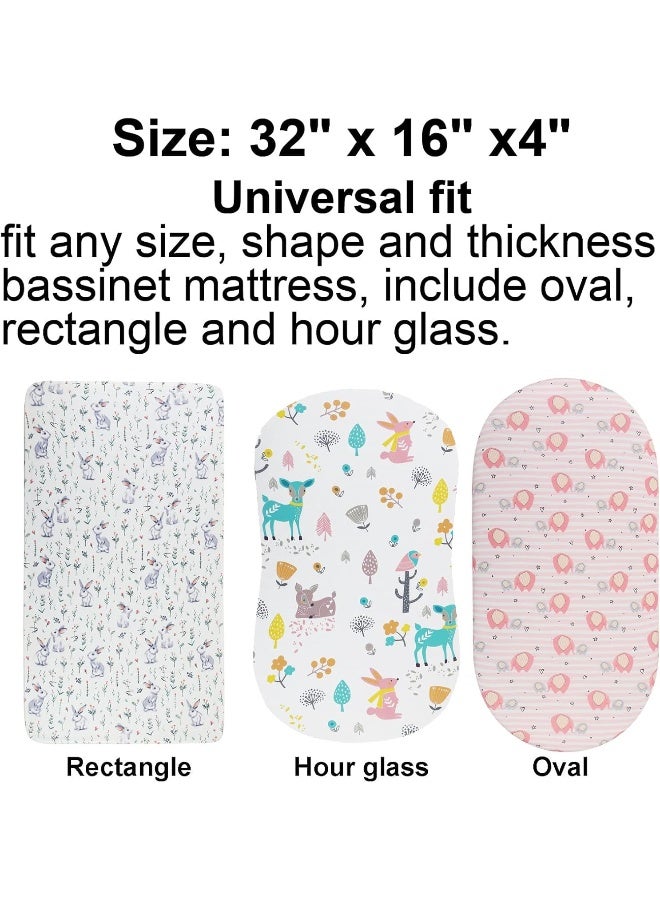 Onacosht Onacosht Bassinet Fitted Sheets 4 Pack for Baby Girl - Image 4