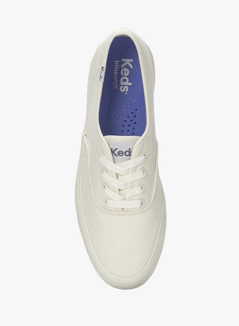 Keds Women's Champion GN Lace Up Canvas  Casual Sneaker White - Image 5