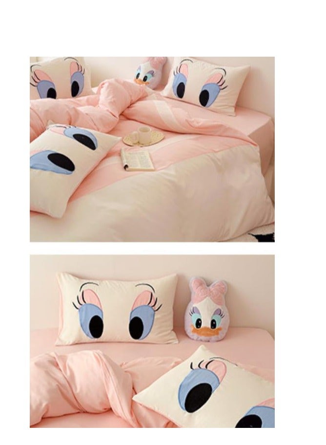 Bed Sheet Style — High End Cartoon Pattern Washed Cotton Bedding Four Piece Set - Image 2