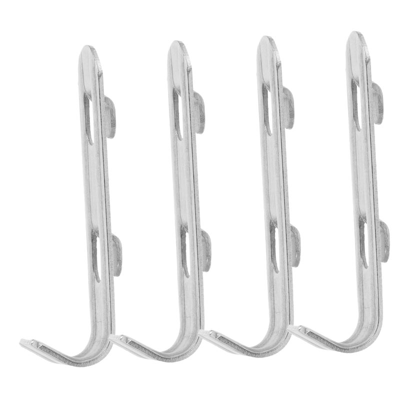 Stainless Steel Hook Brackets 4pcs Wire Shelving Accessories - Image 2