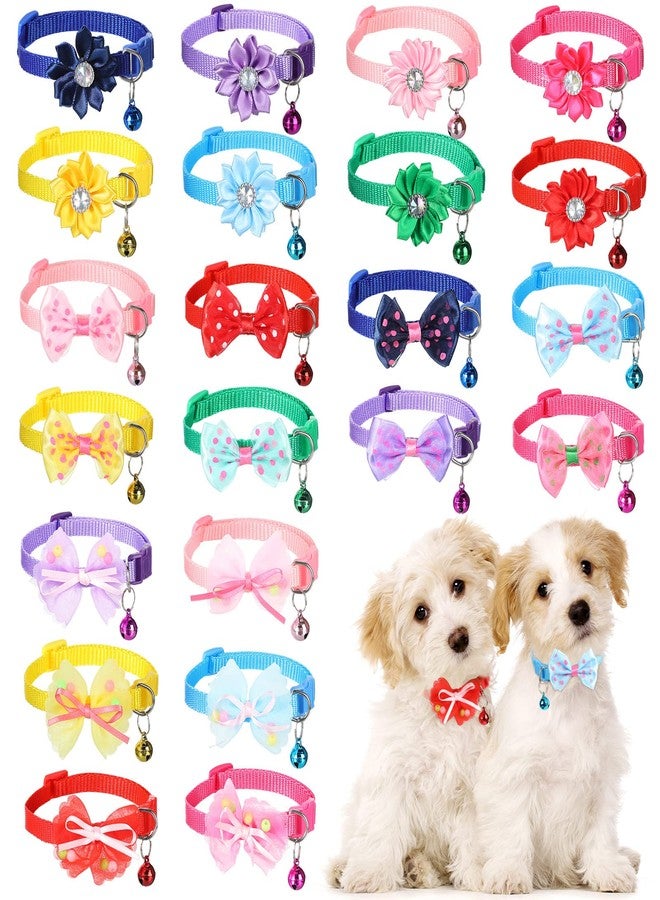 Saintrygo 22 Pack Dog Bow Tie Collar - Adjustable Bowtie, Flower Neck Tie for Medium Small Dog Cat Puppy(Cute) - Image 1