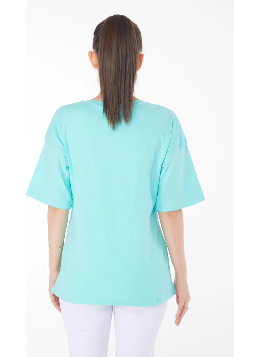Tofisa Plain Mid Women's Green T-Shirt - 25848