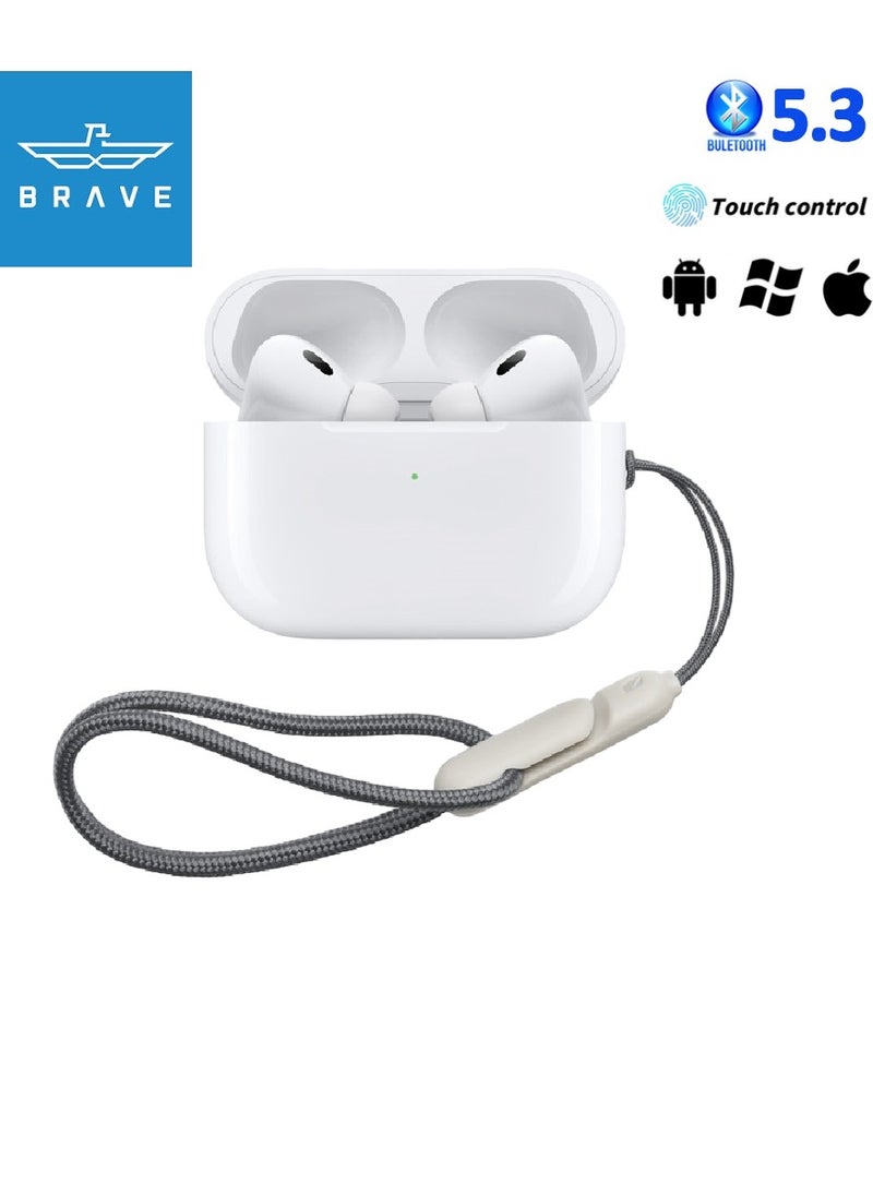 Brave - True Wireless Earbuds Bluetooth 5.3, In-Ear Headphones with Dual Mic ENC for Clear Calls, Touch Control, Wireless Charging Case, Noise Reduction, Compatible with iPhone 15 Pro/15 Pro Max/15 Plus/14/13/12 and Android Devices - Image 1